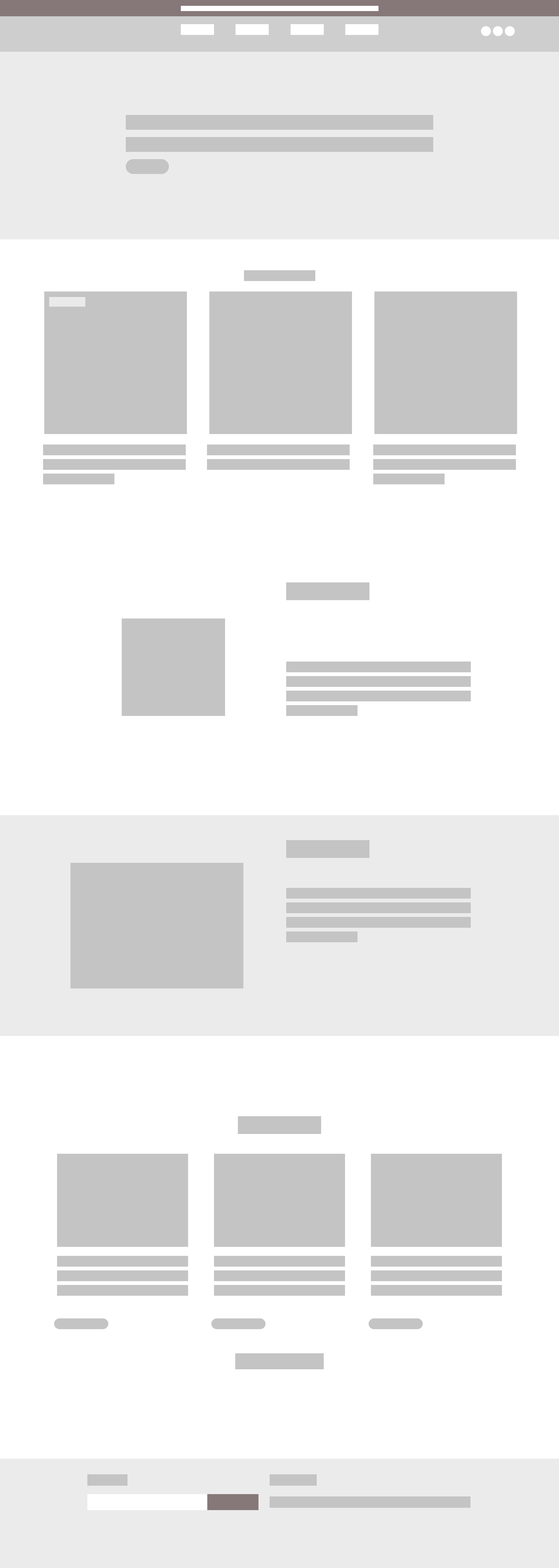 Home page wireframe