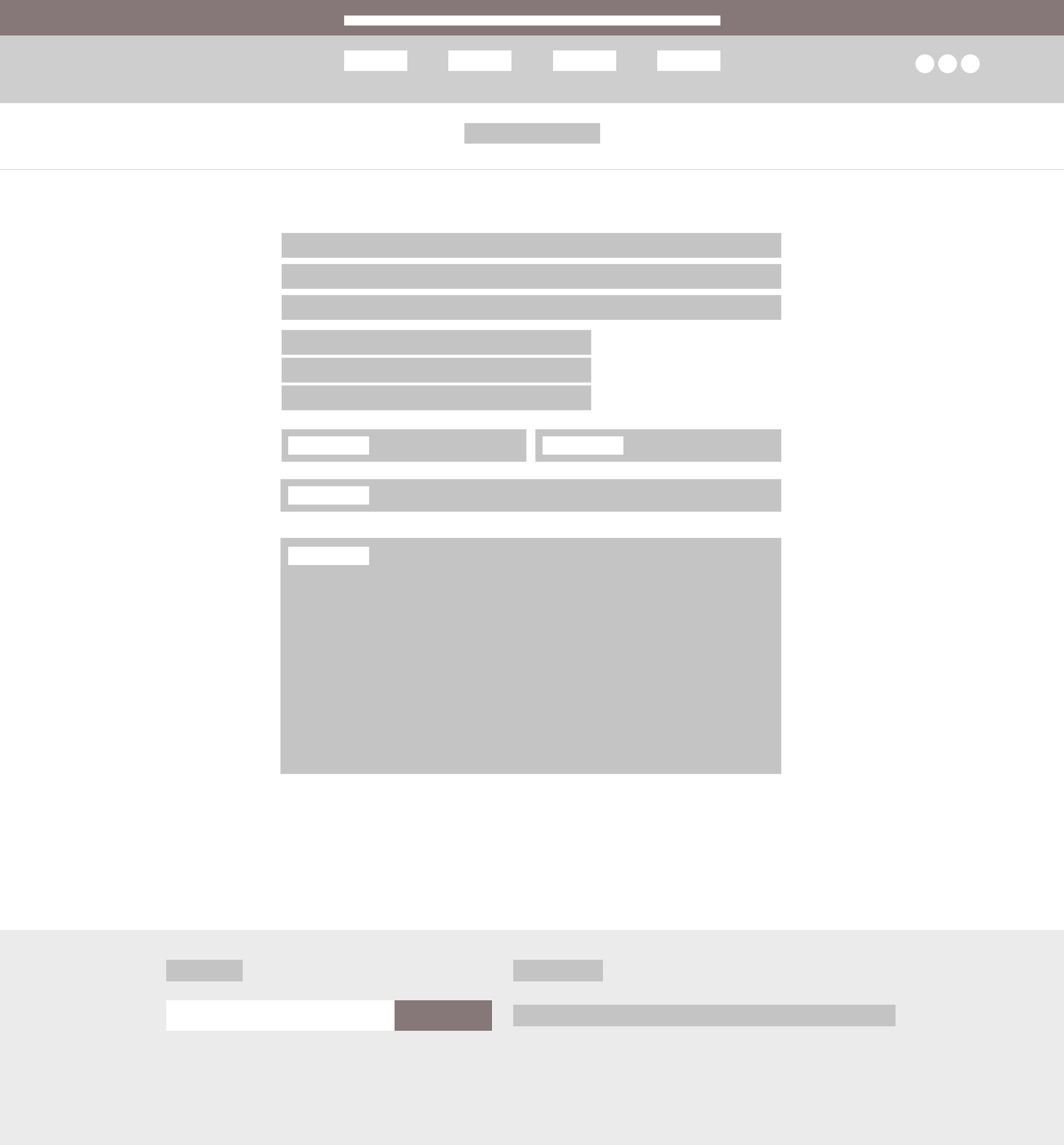 Contact page wireframe
